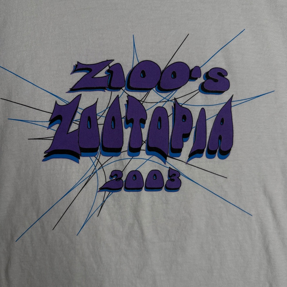 Fruit of the Loom T-Shirt Mens XL White Z100 Zootopia 2003 Concert Promo 7046 - Picture 2 of 6
